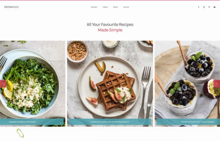 Шаблон уебсайтове за храни и напитки